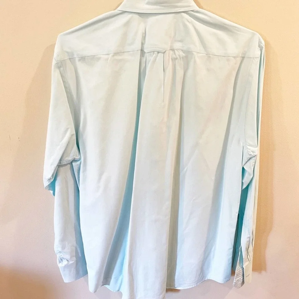IZOD Blue Button Down Dress Shirt Medium - Picture 2 of 11